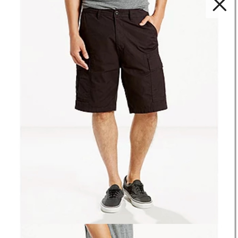 Levi’s carrier black cargo shorts men 29 casual nwt 100% cotton knee length
